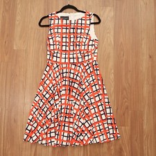 Donna Morgan Dress Women's 6 Fit and Flare Sleeveless s Stretch Jersey Zip Back