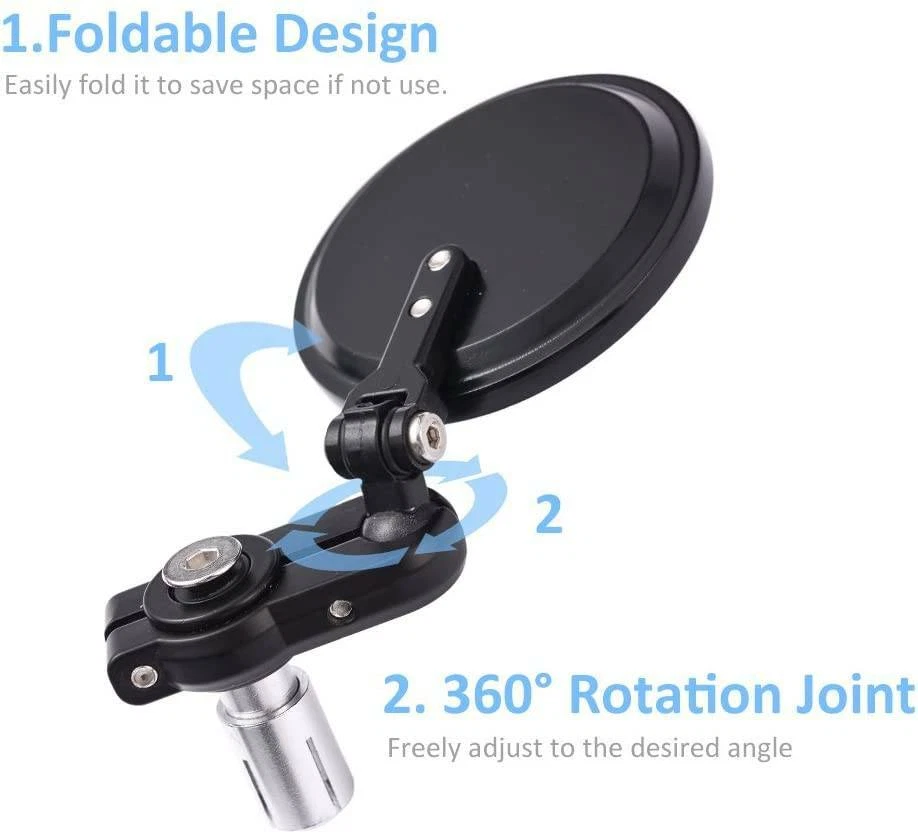 Espejos retrovisores laterales redondos con extremo de manillar de 7/8" para motocicleta Suzuki DRZ400 DRZ 400SM Foto 3 de 4