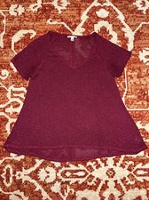American Eagle Outfitters AEO Women’s A-Line Flare Knit Top Size Small burgundy