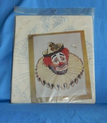 Kazari Punch Embroidery Kit  #E 1012 Clown 12'' x 16''  Sealed NEW