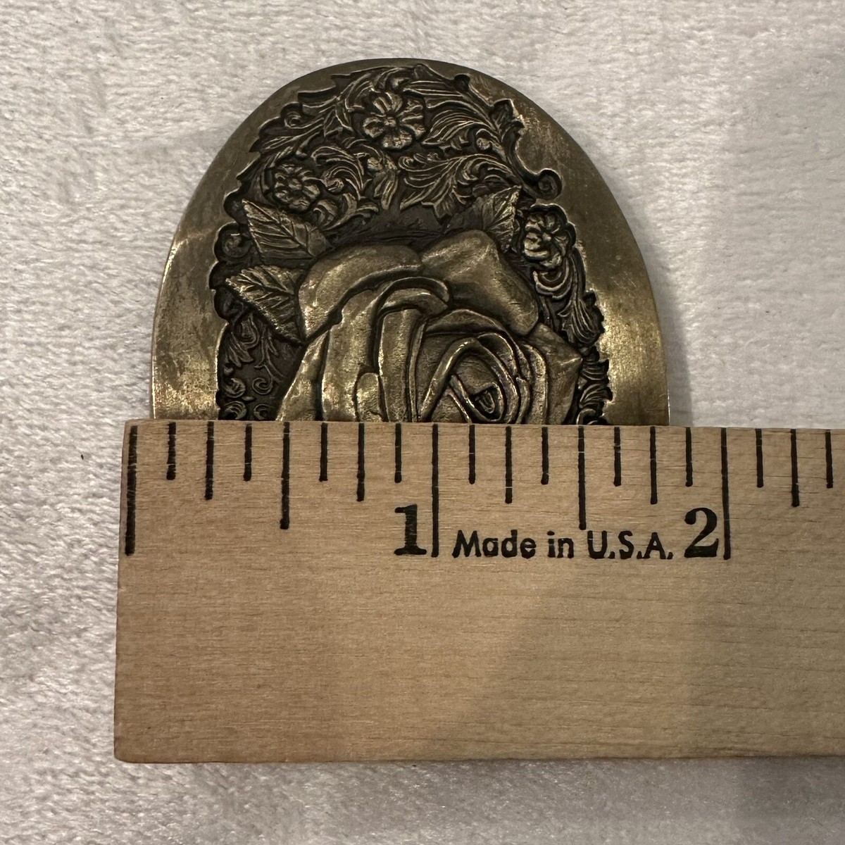 Vintage Award Design Medals Inc Solid Brass Rose Floral Women’s Belt Buckle Amazon.com: KLAMRA Leather Belt with brass buckle Rose  main image 3