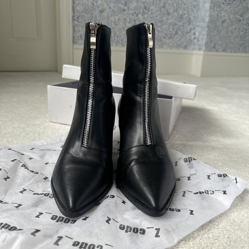 Z Code Z Black Faux Leather Zip Detail Boots Size 7 - Picture 5 of 20