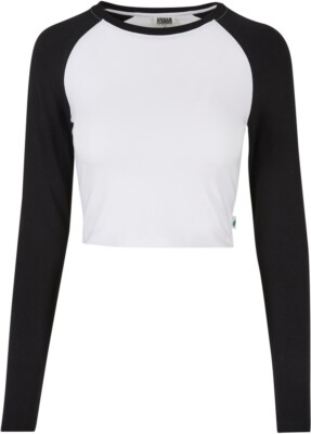 Urban Classics Damen Ladies Organic Cropped Retro Baseball Longsleeve