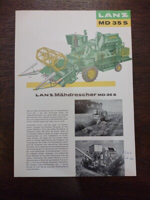 Original Lanz Verkaufsprospekt Mähdrescher MD 35S - Prospekt