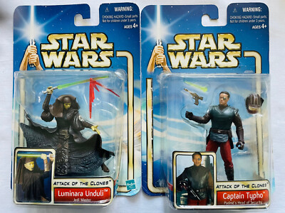 STAR WARS Hasbro 2002 Captain Typho + Luminara Unduli Attack of the Clones - OVP