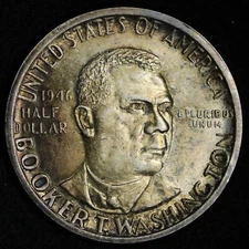 1946-P Booker T Washington Half Dollar BU *UNCIRCULATED* MS TONED E228 AQCM