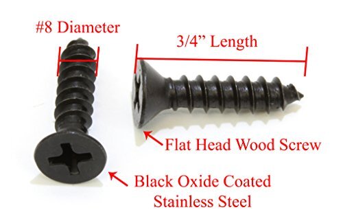 100 Pcs M4 X 16mm Black Oxide Flat Head Phillips Wood Screws - 18-8 Stainless Steel - View #11