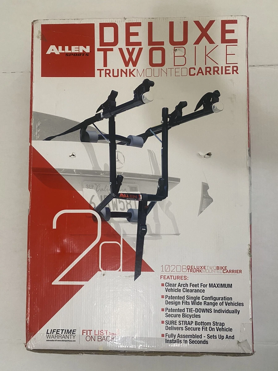 Allen Sports 102DB Deluxe 2 Bike Trunk Mount Carrier New