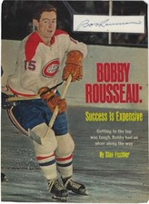 Bobby Rousseau Autographed Signed 8x11 Magazine Page Photo - NHL Canadiens w/COA
