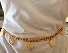 Gold Chain Belts with Coins Handmade By Karynjamiedesigns New