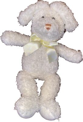 Prestige Bunny Rabbit Baby Lovey Plush Soft Yellow Bow Pink Nose Toy 11 