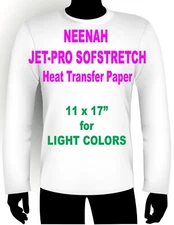 INKJET IRON ON HEAT TRANSFER PAPER NEENAH JETPRO SOFSTRETCH 11 x 17" - 50 PK