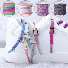 Shoelaces Lock Colorful No Shoe Tie Metal Shoelace Flat laces Elastic Sneakers