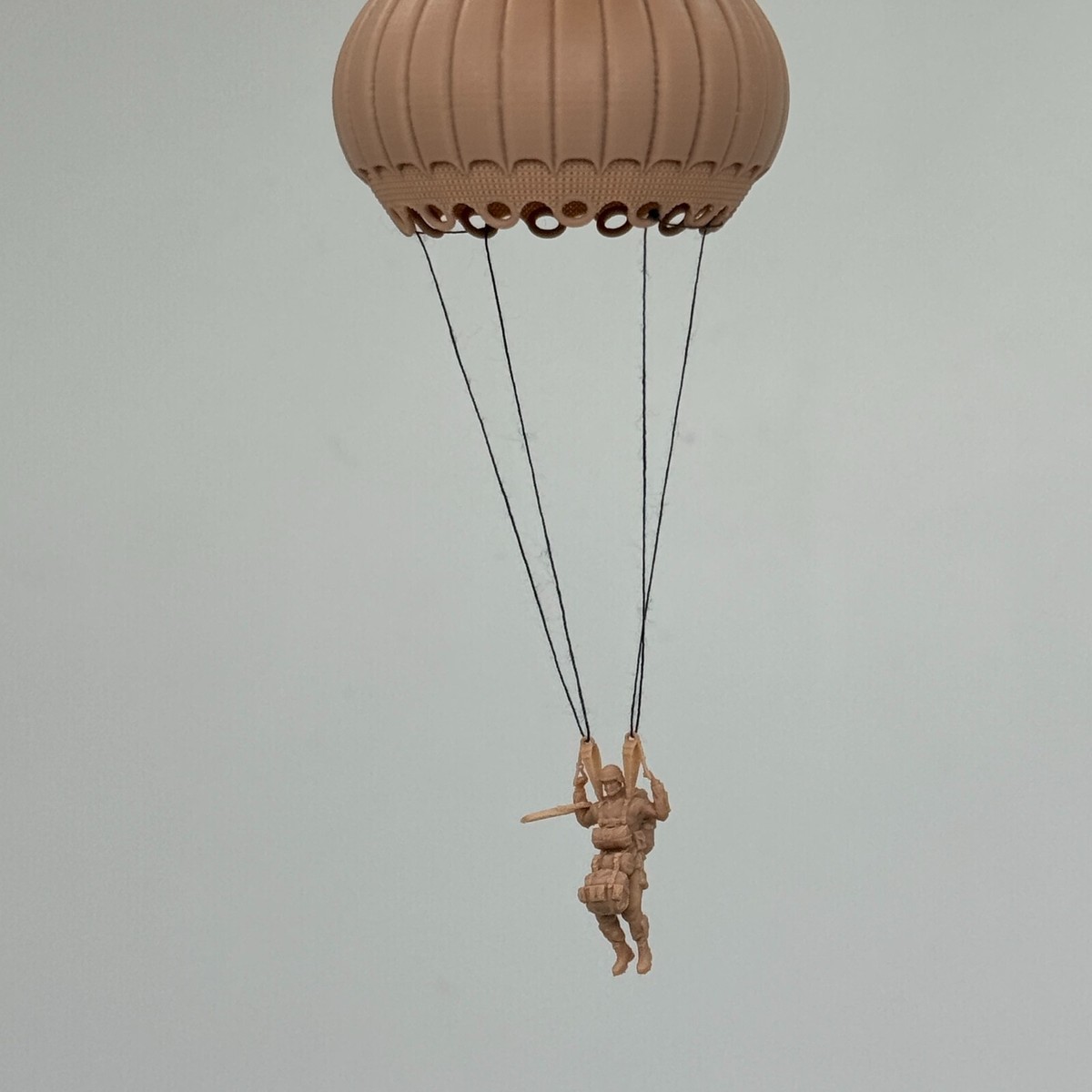 1/72 Scale Resin Model Parachuting Paratrooper Tabletop Unpainted