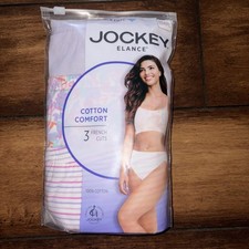 Jockey 3 French Cuts Panties Cotton waistband 1485 Floral violet mix sz 11