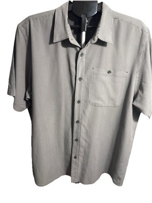 The North Face Mens XL Gray Check Short Sleeve Button Shirt