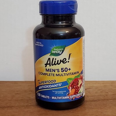 Nature s Way Alive! Men s 50+ Complete Multivitamin, 130 Tablets Antioxidants 