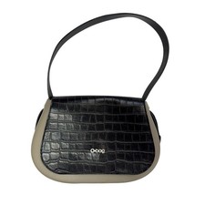 O bag borsa a tracolla italiana EVA nera croc goffrata patta tortora OSH01 Italia