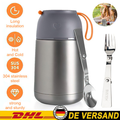 Thermobehälter Isolierbehälter Essensbehälter Thermo Foodbehälter aus Edelstahl