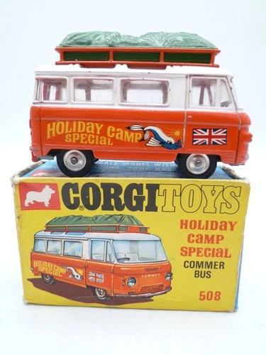 VINTAGE CORGI TOYS 508 HOLIDAY CAMP COMMER MINI BUS IN ORIGINAL BOX 1967