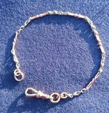 Antique 9ct Rose & White Gold fancy link  bracelet 4.5 grams.