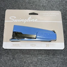 Swing line compact stapler deluxe vintage blue sheet capacity