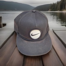    Nike Golf Hat Cap SnapBack Black Adjustable Embroidered Swoosh Logo