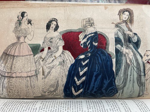 1845 LADIES NATIONAL MAGAZINE BOUND VOL VII PETERSON COLOR DRESS FASHION PLATES - Picture 19 of 24
