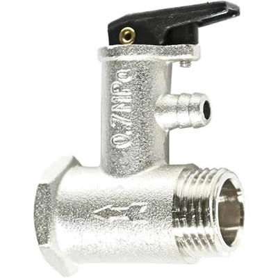 Male Thread x Internal Thread Brass Nickel-Plated Safety Valve, 0.7 MPa 1/2 I...