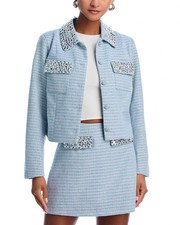 AQUA Tweed Five Button Jacket - Exclusive M, ...
