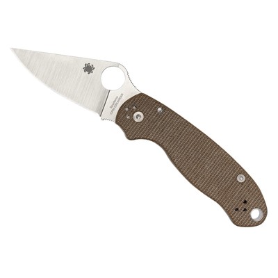 Spyderco Para 3 CPM-CruWear Satin Blade Micarta Handles Paramilitary C223MPCW