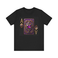 Custom Ace Of Hearts Violet Sapphire T-Shirt - Las Vegas Casino Classic Tee