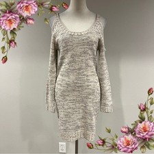 My Michelle cold Shoulder Cream mini Sweater dress size medium