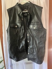 Harley Davidson Genuine Leather Vest Vintage Size Medium