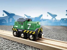 LOCOMOTIVA TRENO MERCI trenino BRIO WORLD treni in legno 33214 a batteria FREIGH