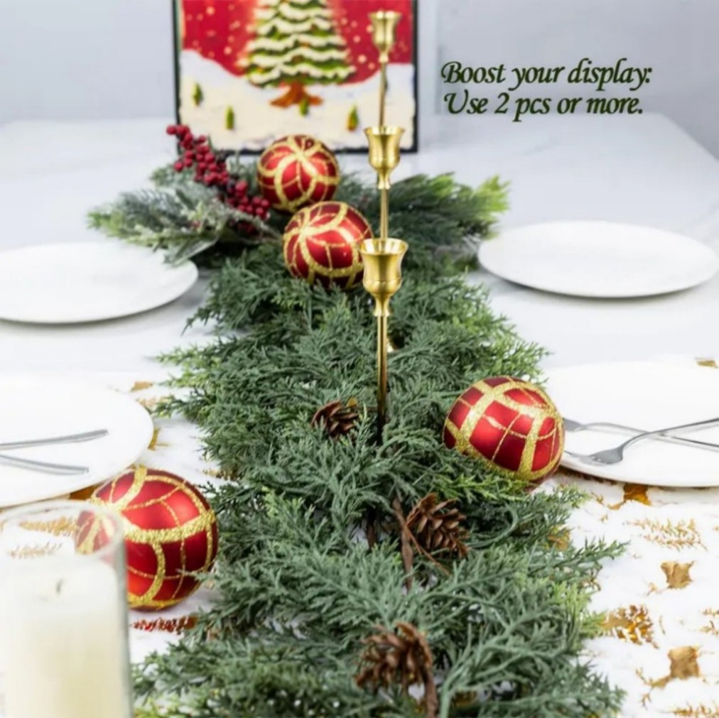 72" 2 - 6 Pcs Artificial Cedar Garland with 20 artificial pine cones