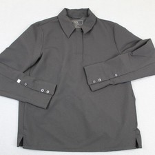 FIGS Blouse Womens Small Black Nala Technical Collared Long Sleeve Scrub Medical