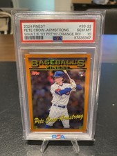 PETE CROW ARMSTRONG RC (PSA 10) 2024 Finest What IF '93 Gold Ref. /25 Cubs