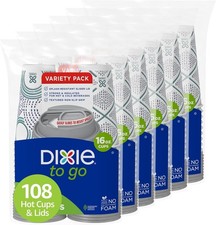 Dixie to Go Disposable Insulated Paper Coffee Cups with Lids, 16 Oz, Choose CT.