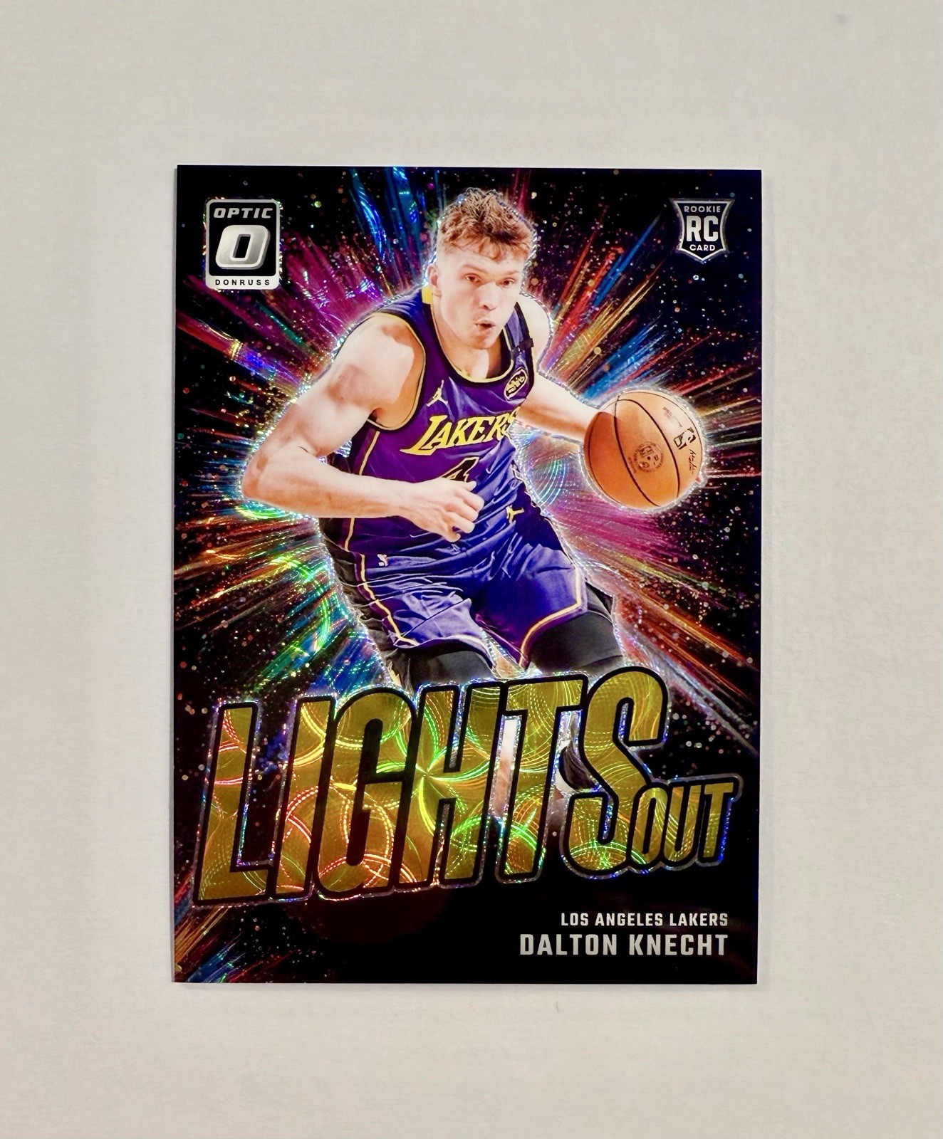 2024-25 Donruss Optic #8 Dalton Knecht Gold 02/10 Lights Out RC