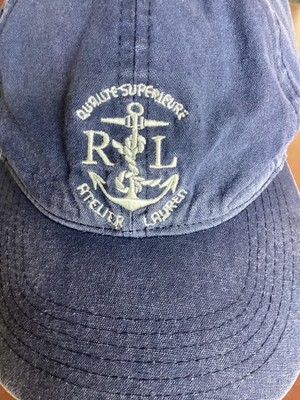 Vintage Polo Ralph Lauren Polo Hat Cap Anchor Logo RARE Buckle 90s
