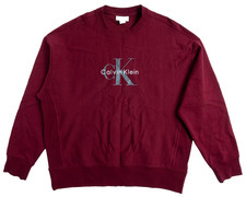 CALVIN KLEIN JEANS BNWT MENS TERRY MONOLOGO SWEATSHIRT sz M RENAISSANCE RED