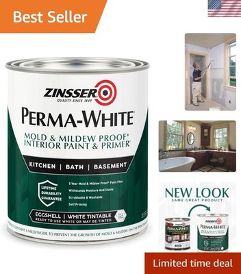 Aquatight Perma-White Mold Resistant Paint, 31.5 Fl Oz - Eggshell White Finish