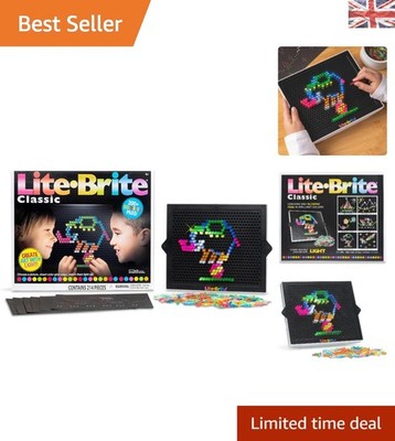 Vibrant Lite-Brite Zeichenbrett mit 200+ farbigen Heringen & 4 Lichtmodi