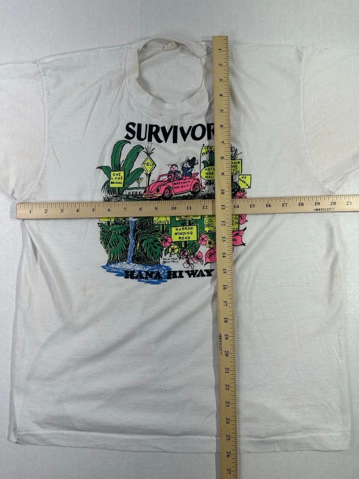 Camiseta De Colección Hana Hi Way Survivor Hawaii Años 80 90 Palm Tees Maui Camiseta Turística Foto 2 de 4