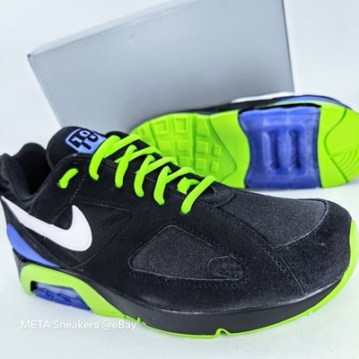 Nike Air 180 QS US 12 Men's Black White Green Suede Retro Joker   FZ3058 001 New