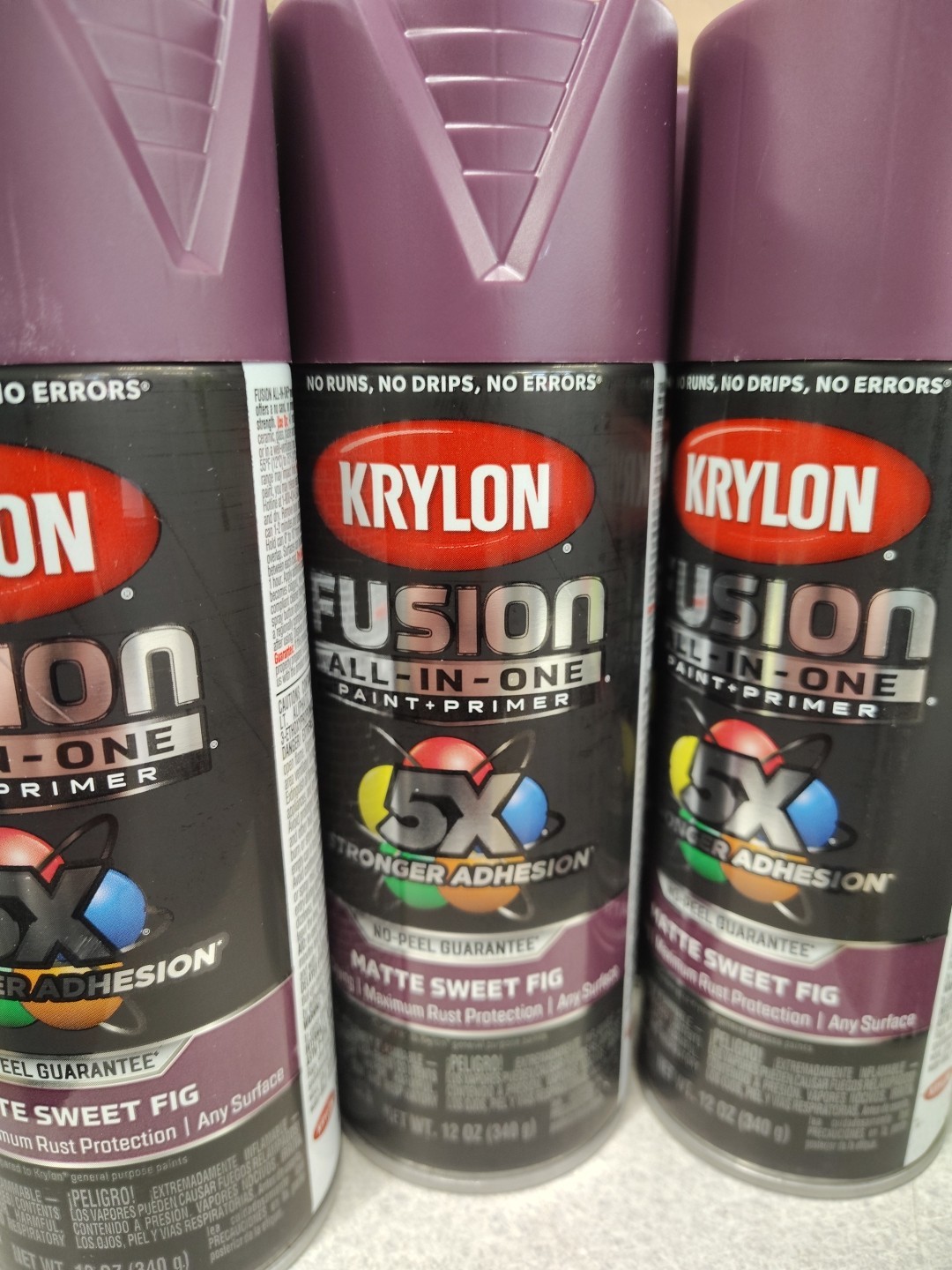 3 PACK 2798 Fusion All In One Spray Paint In/Outdoor Use 12oz Matte sweet fig