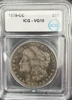 1878-CC Morgan Silver Dollar VG10 ICG