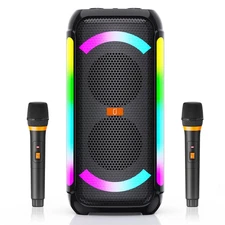 JYX Karaoke Machine, Bluetooth Speaker with Microphone for Adults, 40W Powerful 