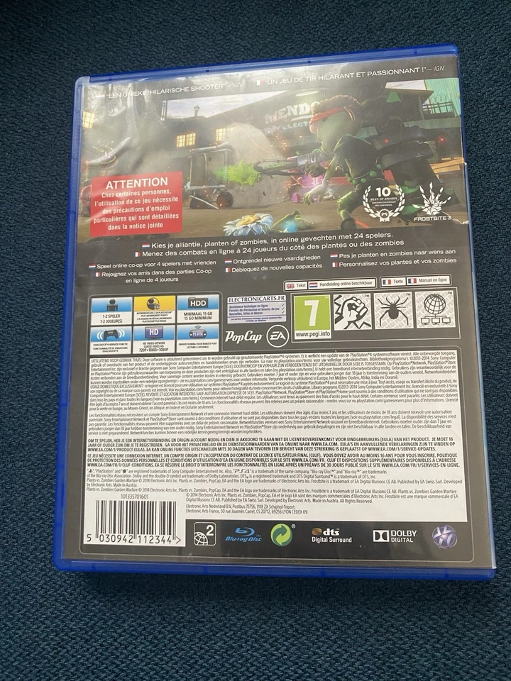 Jeu Playstation 4 PS4 VF Plants vs Zombies Garden Warfare  Envoi rapide et suivi, photo 2 sur 4